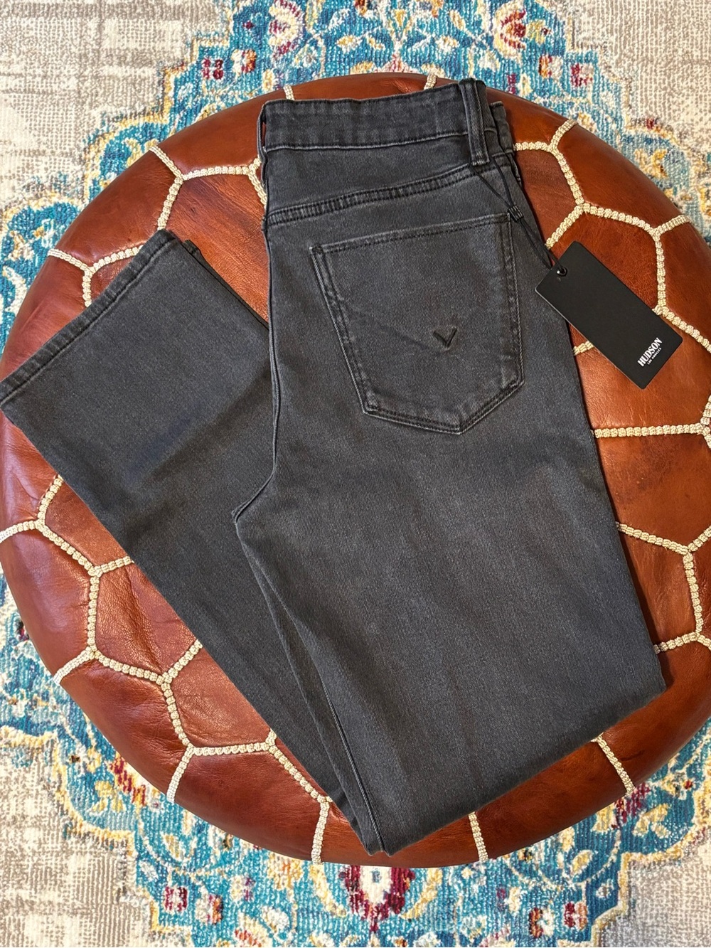 Hudson Jeans Midrise Straight Leg Women's Jeans - Charcoal Black Wash Sz. 4